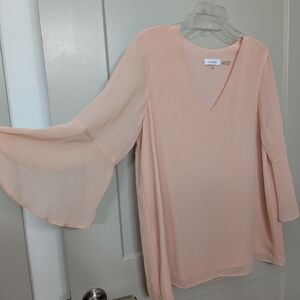 Calvin Klein Women's Pink Bell Sleeve Top